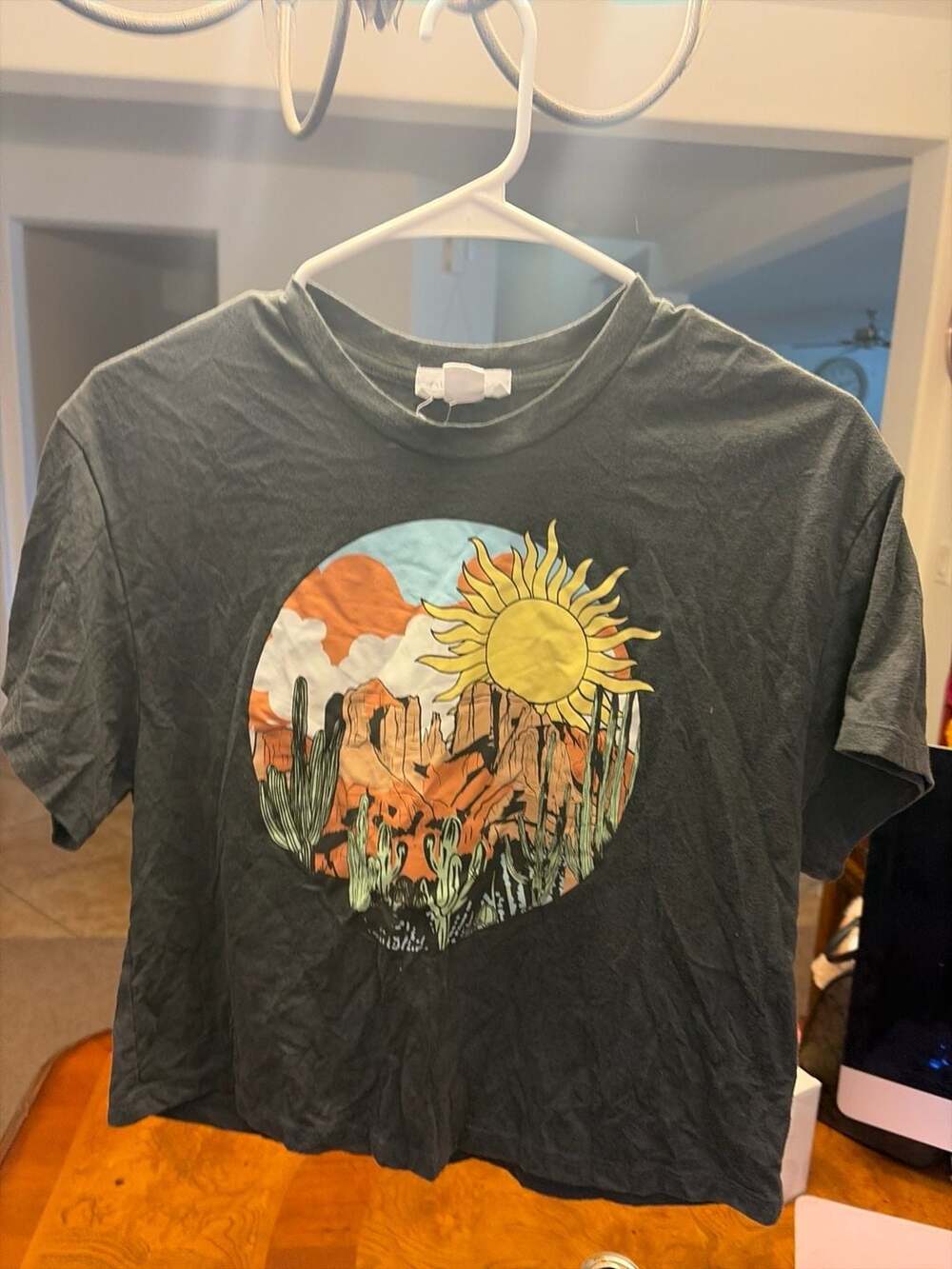Graphic Desert Sun Short Sleeve Tee - Charcoal